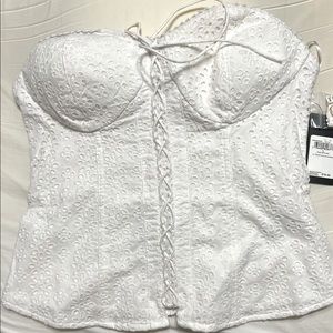Guests sleeveless crochet bustier top, size L